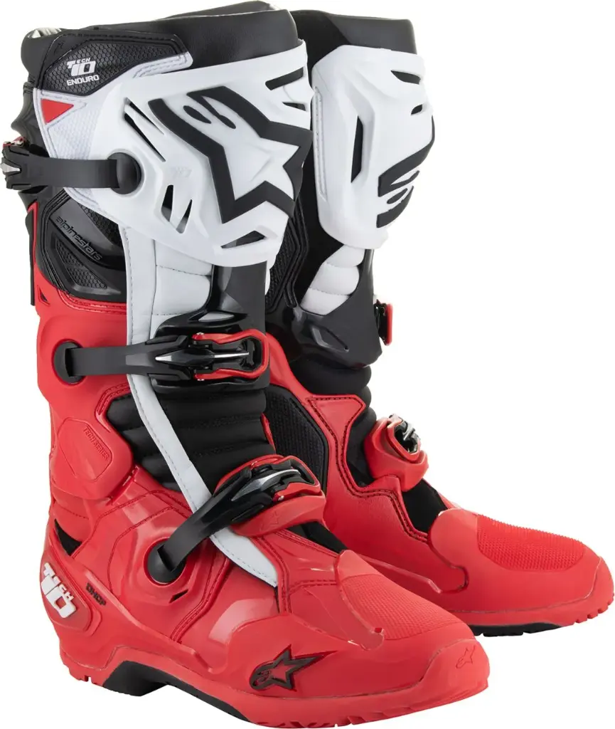 ALPINESTARS TECH 10 ENDURO – ROUGE / NOIR / BLANC - TAILLE 48
