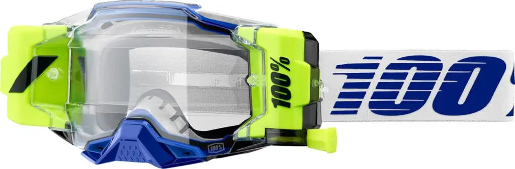 [26013516] MASQUE 100% ARMEGA FORECAST – ÉCRAN CLAIR / BLEU & JAUNE FLUO