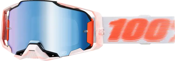 [26013603] MASQUE 100% ARMEGA TUBULAR – MIROIR BLEU / ORANGE / BLANC MAT