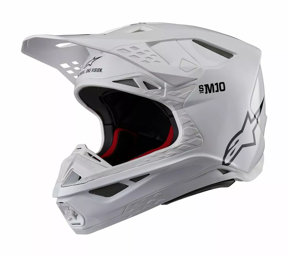 Casque ALPINESTARS Supertech M10 Solid – Sécurité & Légèreté haut de gamme - Taille L - Blanc/Brillant