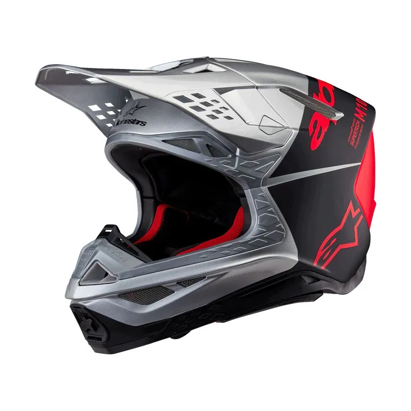 ALPINESTARS SUPERTECH M10 FLOOD ECE – ORANGE FLUO / ARGENT / NOIR  - TAILLE L