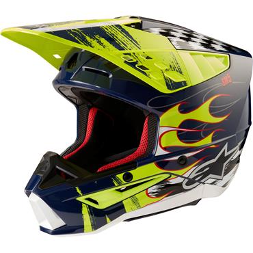 ALPINESTARS(MX) - HELMET SM5 RASH NV/YL XL