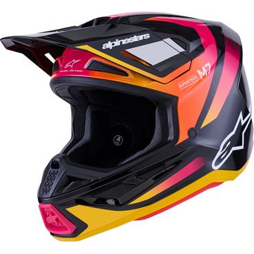 [1109061] ALPINESTARS(MX) - HELMET SM7 RISE BLK/YL/PINK XL