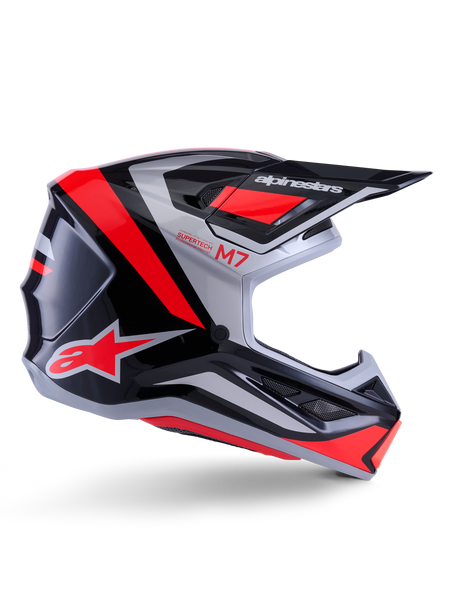 ALPINESTARS(MX) - HELMET SM7 RISE BLK/RD/SILV XS