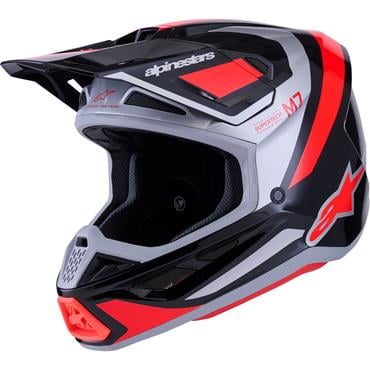 [1109065] ALPINESTARS(MX) - HELMET SM7 RISE BLK/RD/SILV M