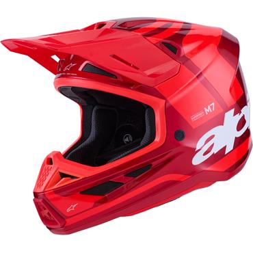 Casque Cross Alpinestars SM7 Core Rouge Brillant – Taille M