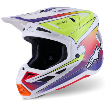 ALPINESTARS(MX) - HELMET SM7 FUSE WHT/YL/PU XS