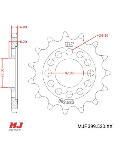 Pignon Ultra Bee - 520 - Transmission secondaire